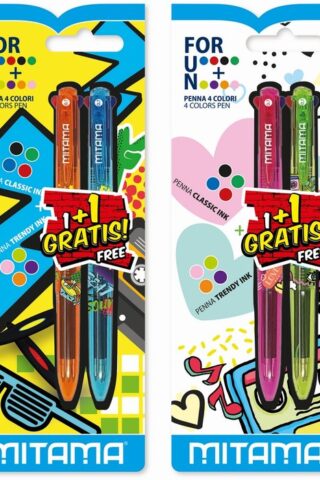 BOLIGRAFO 2 COLORES TRENDY BLISTER 2 UD SURTIDOS