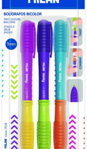 BOLIGRAFOS SWAY COMBI DUO COLORES SURTIDOS BLISTER 3 UDS